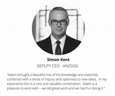 Testimonial for Adam Beaumont Simon Kent Deputy CEO ANZSOG
